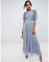 ASOS DESIGN Delicate Embellished Angel Sleeve Maxi Dress