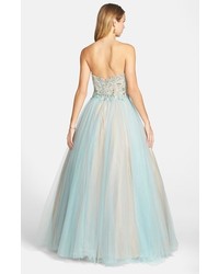 Terani Couture Embellished Tulle Strapless Ballgown
