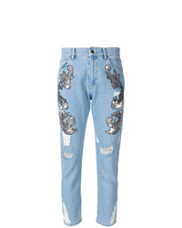 Marco Bologna Distressed And Embellished Cropped Jeans