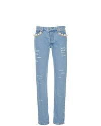 Forte Dei Marmi Couture Pearl Embellished Jeans