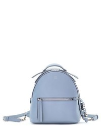 Light Blue Embellished Leather Backpack