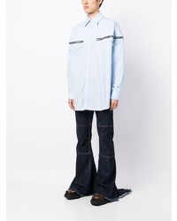JORDANLUCA Zip Embellished Long Sleeve Shirt