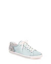 Light Blue Embellished Low Top Sneakers
