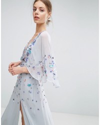 Asos Embellished Kimono Maxi Dress