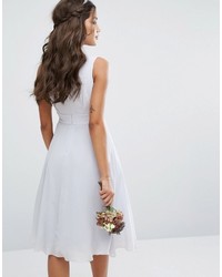 TFNC Wedding Embellished Midi Dress With Plunge Neck