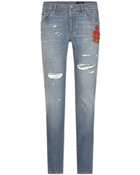 Dolce & Gabbana Patch Embellished Skinny Jeans