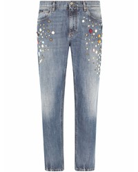 Dolce & Gabbana Studded Straight Leg Jeans