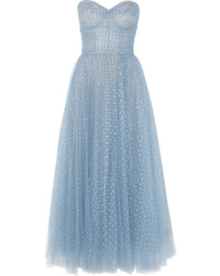 Monique Lhuillier Crystal Embellished Tulle Gown