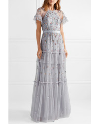 Needle & Thread Lustre Tiered Embellished Tulle Gown