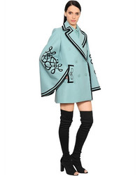 Elie Saab Velvet Embellished Wool Cashmere Coat