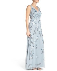 Adrianna Papell Beaded Applique Gown