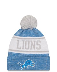 New Era Bluesilver Detroit Lions Banner Cuffed Knit Hat With Pom At Nordstrom