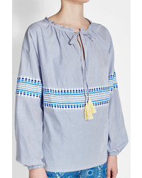 Lemlem Embroidered Blouse With Cotton