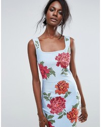 Missguided Embroidered Bandage Dress