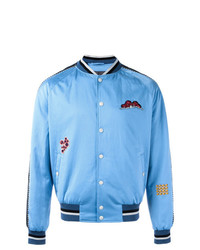 Lanvin Embroidered Patch Baseball Bomber Blue