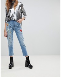 Love Moschino Birds And The Bees Boyfriend Jeans