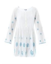 Light Blue Embroidered Casual Dress