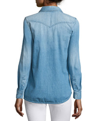 AG Jeans Ag Sutton Embroidered Chambray Shirt