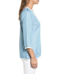 Tommy Bahama All Day Embroidery Chambray Tunic