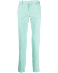 Light Blue Embroidered Chinos