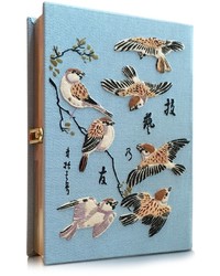 Olympia Le-Tan Birds Light Blue Cotton Book Clutch