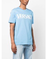Versace Barocco Silhouette Print Cotton T Shirt