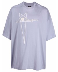 Rick Owens X Champion Embroidered Logo Oversized T Shirt