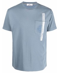 Stone Island Embroidered Pocket Logo Stripe T Shirt