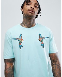 ASOS DESIGN Relaxed T Shirt With Parrot Embroidery