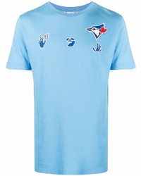 Off-White X Mbl Blue Jays Logo Print T Shirt