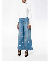 Christopher Kane Pansy Embroidered Culottes