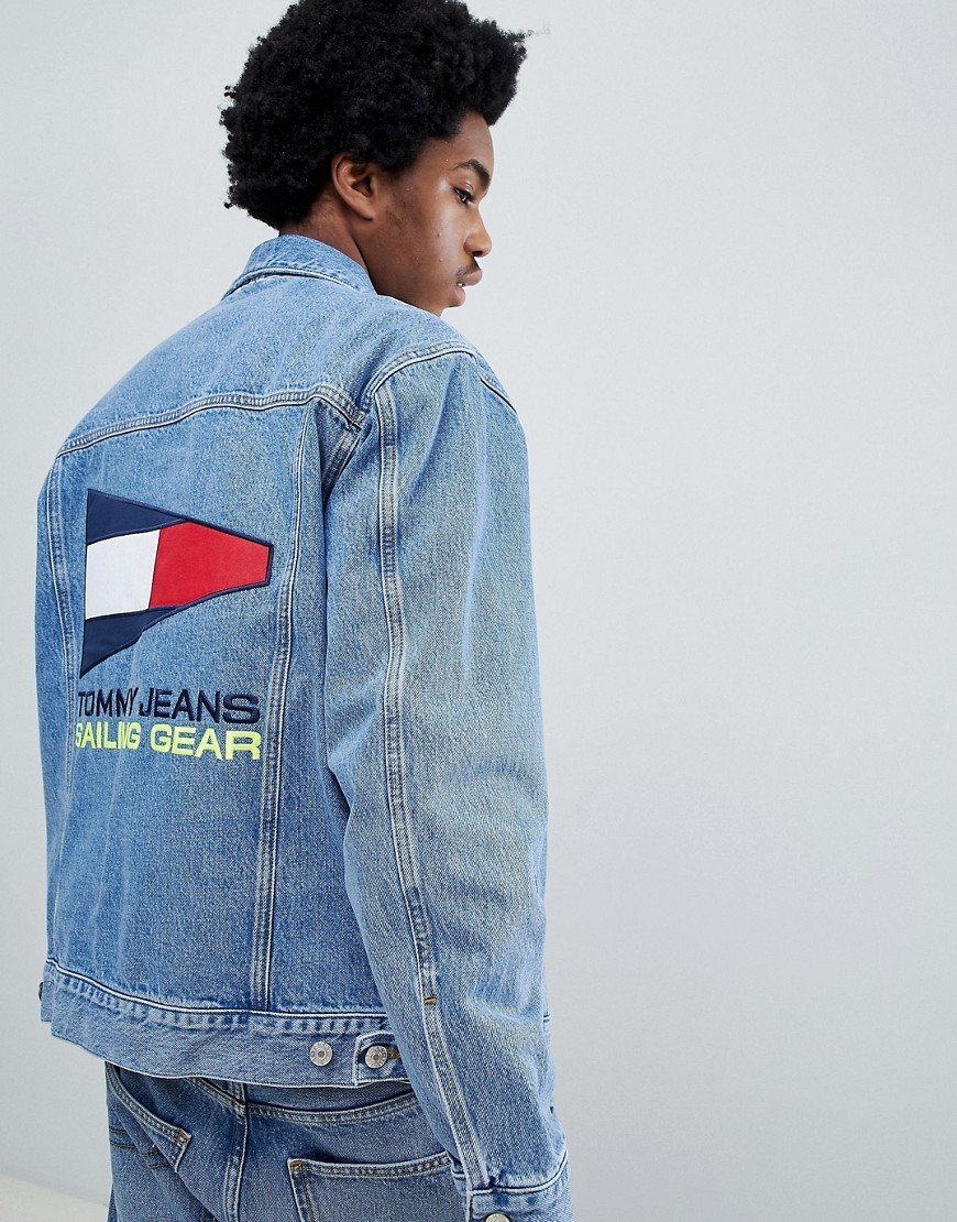 Blue Logo Tape Denim Jacket | Coats & Jackets | Tommy Hilfiger
