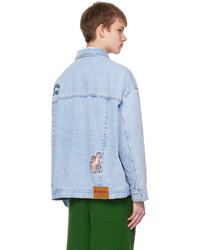 Marni Blue Embroidered Denim Jacket