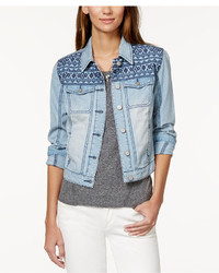 American Rag Embroidered Light Wash Denim Jacket Only At Macys