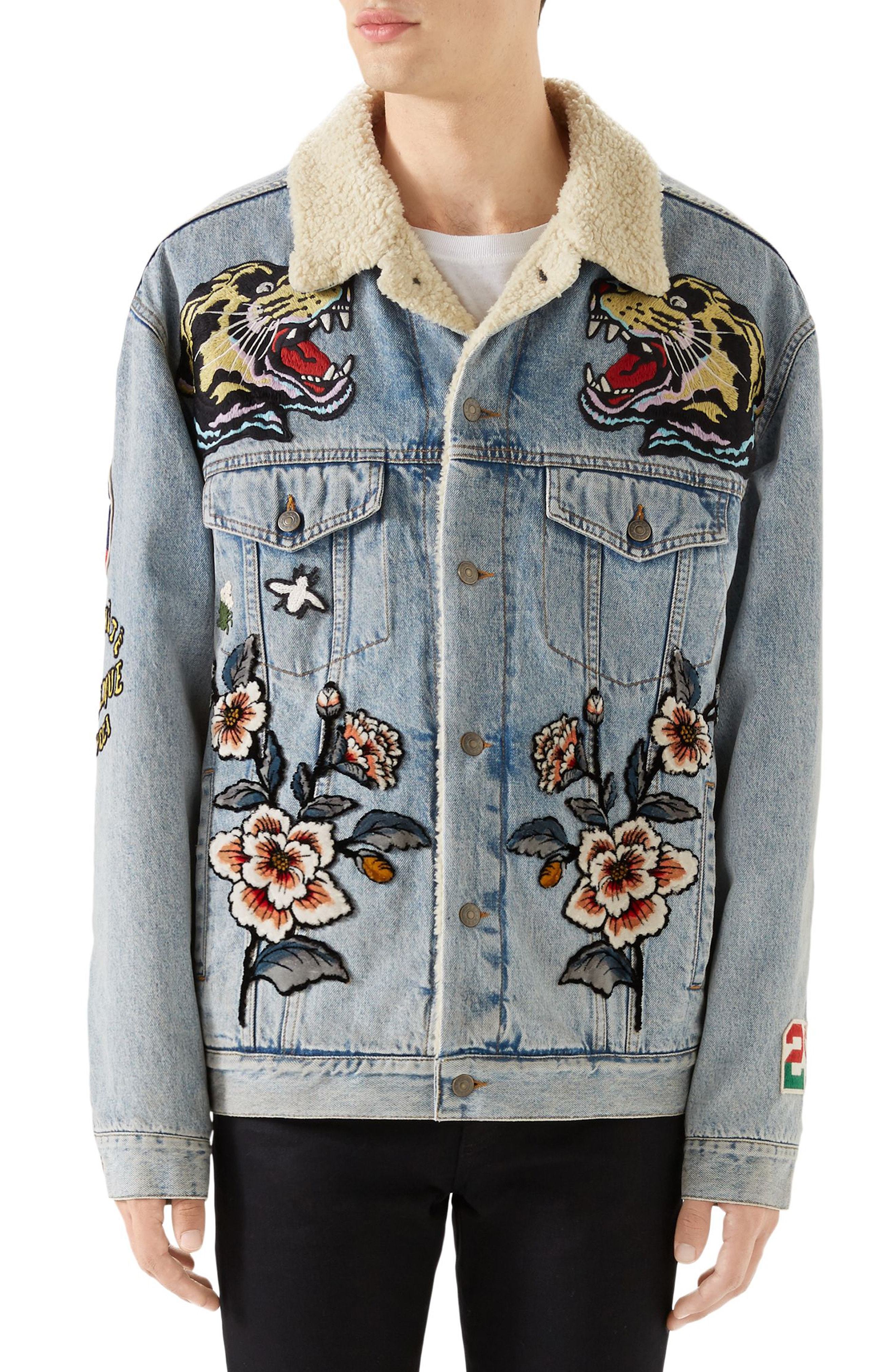 Gucci Fleece Lined Embroidered Denim 