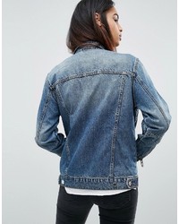 Blank NYC Oversize Denim Jacket With Embroidery