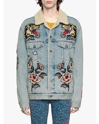 Gucci Oversize Denim Jacket With Patches