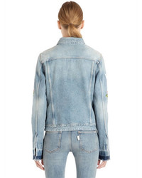 Off-White Roses Embroidered Cotton Denim Jacket