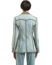 Gucci Studded Embroidered Denim Jacket