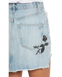 Rag & Bone Jean Dive Embroidered Denim Miniskirt
