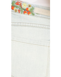 Blank Denim Embroidered Shorts