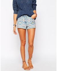 Bellfield Denim Shorts With Embroidery