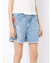 Martha Medeiros Embroidered Patches Jeans Shorts Unavailable