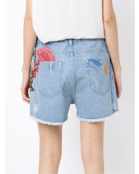 Martha Medeiros Embroidered Patches Jeans Shorts Unavailable