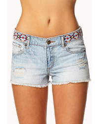 Forever 21 Fun In The Sun Embroidered Cut Offs