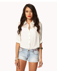 Forever 21 Fun In The Sun Embroidered Cut Offs