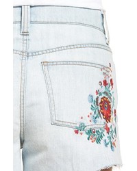 Madewell Perfect Embroidered High Waist Denim Shorts