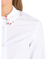 Embroidered Collar Cotton Poplin Shirt