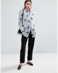 Warehouse Embroidered Stripe Shirt
