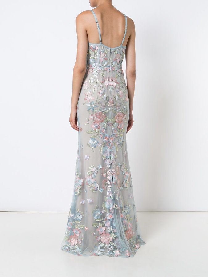Marchesa Notte Floral Embroidered Gown, $1,016 | farfetch.com | Lookastic